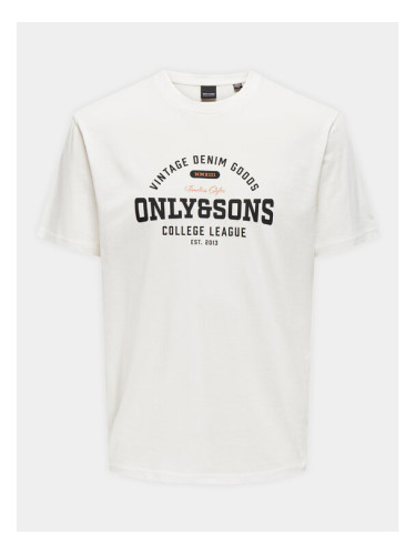 Only & Sons Тишърт Lenny 22028593 Бял Regular Fit