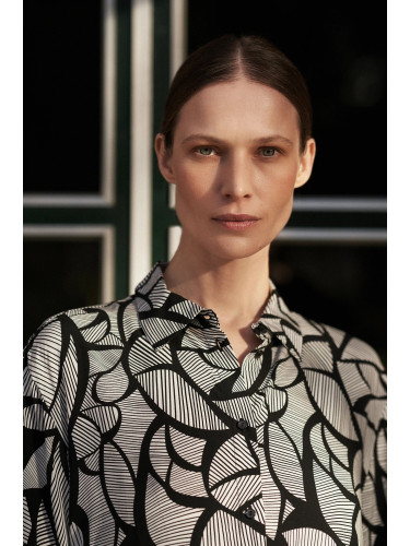 Marisse Women's Shirt L-Ko-4364 Black_White