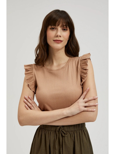 Marisse Women's Blouse L-Ts-4388 Coffee