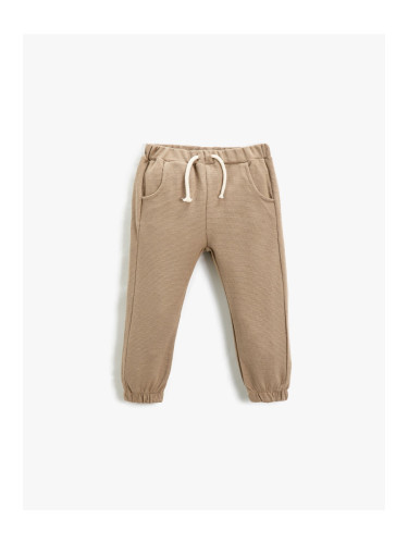 Koton Basic Jogger Sweatpants with Tie Waist, Pockets, Textured.