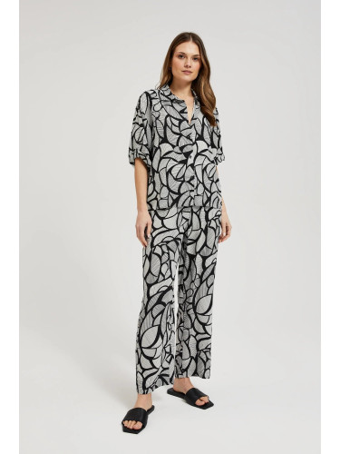 Marisse Women's Trousers L-Sp-4332 Black_White