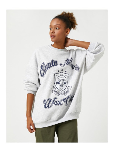 Koton College Sweatshirt Crew Neck Relaxed Fit Long Sleeved.