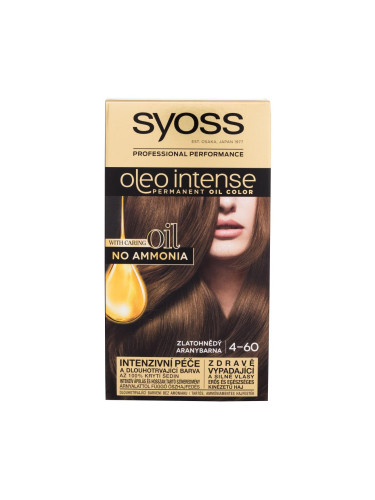 Syoss Oleo Intense Permanent Oil Color Боя за коса за жени 50 ml Нюанс 4-60 Gold Brown увредена кутия
