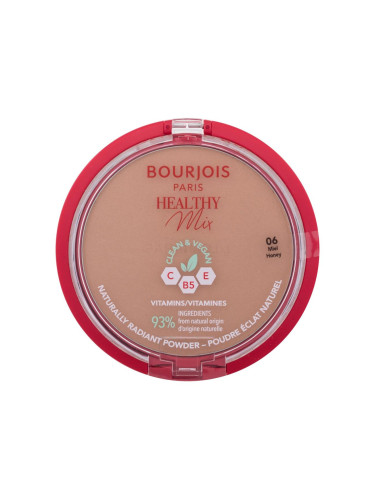 BOURJOIS Paris Healthy Mix Clean & Vegan Naturally Radiant Powder Пудра за жени 10 гр Нюанс 06 Honey увредена кутия