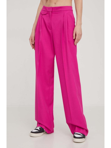 Панталон HUGO в розово с широка каройка, висока талия 50511159