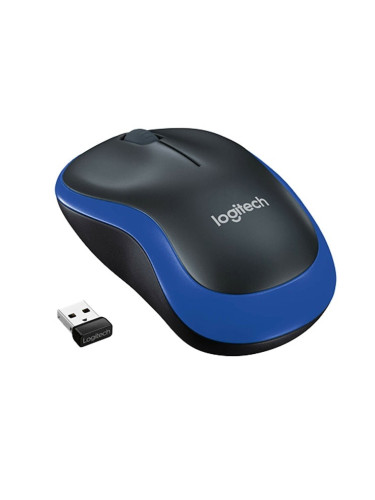 Мишка Logitech M185 (910-002236), оптична (1000 dpi), безжична, USB, синя