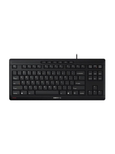 Клавиатура Cherry STREAM, 6 офис и мултимедийни клавиша, над 20 млн натискания, USB, черна