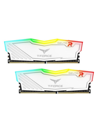 Памет 32GB (2x16GB) DDR4 3600MHz, Team Group Elite T-Force Delta RGB White TF4D432G3600HC18JDC01, 1.35V
