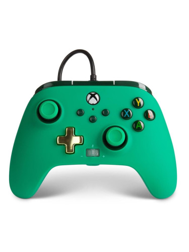 Геймпад PowerA Enhanced Green за Xbox One/Series X/S/PC, жичен, зелен