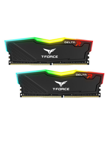 Памет 16GB(2x8GB) DDR4 3600MHz, TeamGroup T-Force Delta RGB Black, TF3D416G3600HC18JDC01, 1.35V