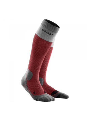 Women's Compression Knee-High Socks CEP Hiking Light Merino Berry/Grey