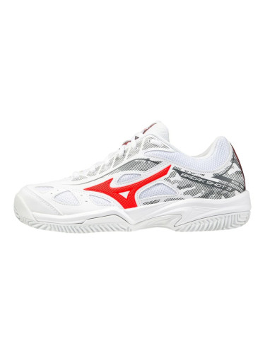 Mizuno Breakshot 3 CC White/IgnititonRed EUR 32.5 Junior Tennis Shoes