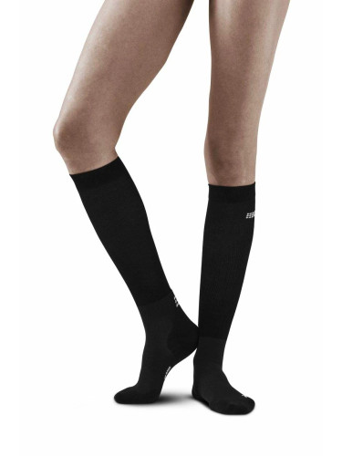 Women's compression knee-high socks CEP RECOVERY Black/Black