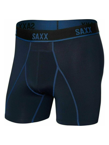 SAXX Kinetic Boxer Brief Navy/City Blue M Фитнес бельо