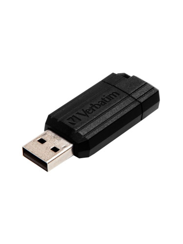 Памет 64GB USB Flash Drive, Verbatim Pinstripe, USB 2.0, черна