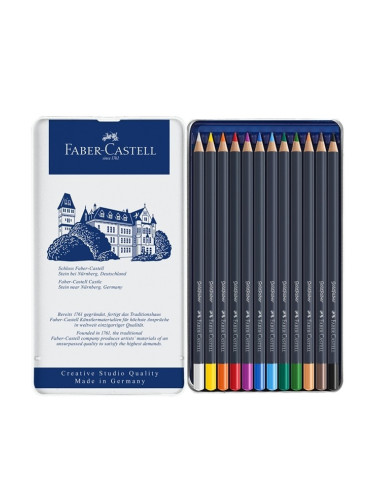 Цветни моливи Faber-Castell Goldfaber, дебелина на линията 3.3 mm, различни цветове, 12 бр.