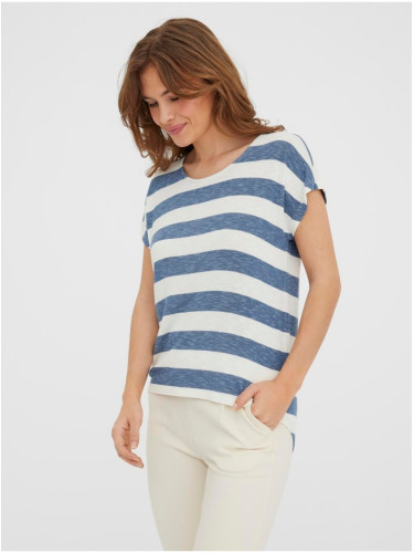 Blue-white striped T-shirt VERO MODA Wide Stripe - Women
