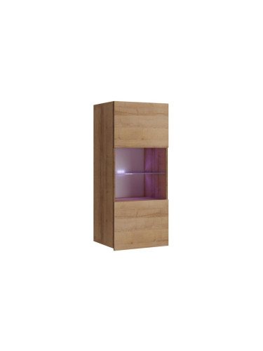 Стенен шкаф с LED осветление PAVO 117x45 см кафяв