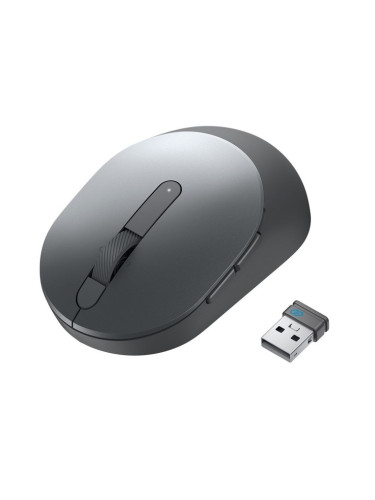 Мишка Dell MS5120W, оптична (1600 dpi), безжична Bluetooth 5.0, USB, сива, 7 бутона