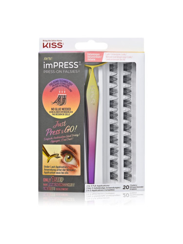 KISS imPRESS Press-on Falsies изкуствени мигли в сноп с възел 02 Voluminous 20 бр.