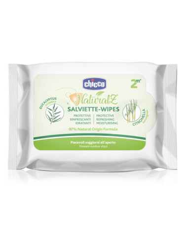 Chicco NaturalZ Protective & Refreshing Wipes кърпички против комари 2 m+ 20 бр.