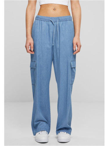 Women's Denim Cargo Pants - Blue