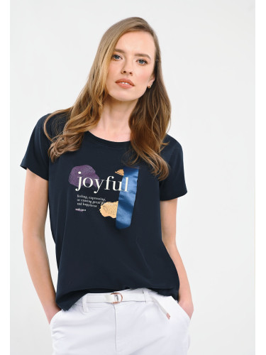 Volcano Woman's T-Shirt T-JOYFULL Navy Blue