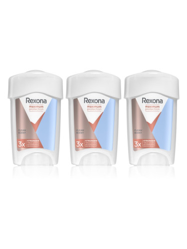 Rexona Maximum Protection Clean Scent антиперспирант-крем за намаляване на потенето (изгодна опаковка)