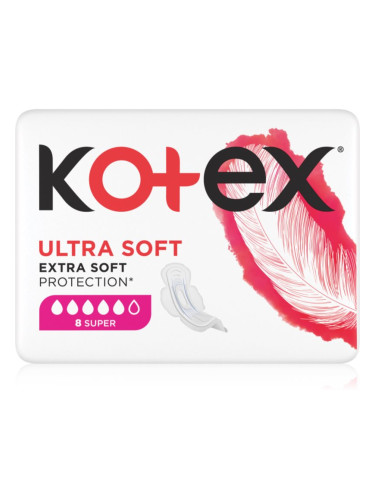 Kotex Ultra Soft Super санитарни кърпи 8 бр.
