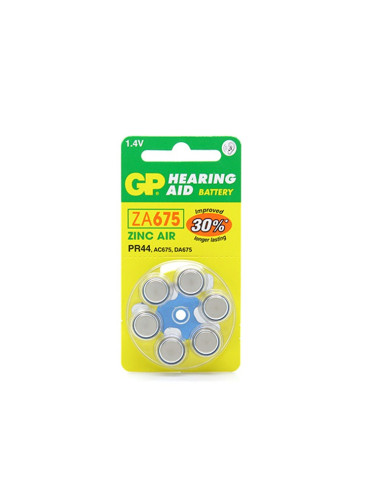 Батерия цинкова GP Hearing Aid ZA675, 1.4V, 6 бр. в опаковка, цена за 1бр.