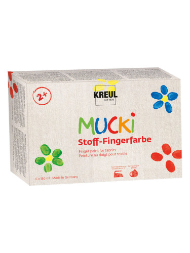 Kreul Mucki Комплект за рисуване с пръсти 6 x 150 ml