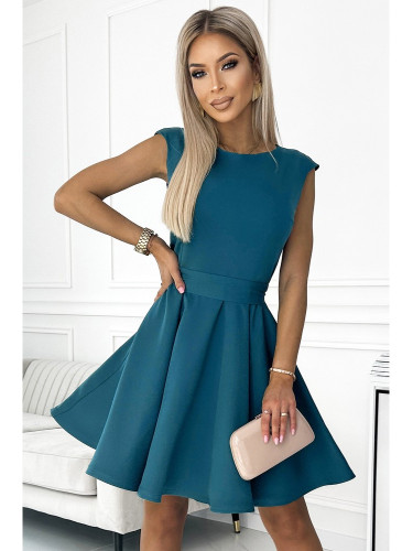 Елегантна къса рокля в морско син цвят 442-2