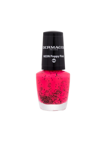 Dermacol Neon Лак за нокти за жени 5 ml Нюанс 46 Poppy Pink