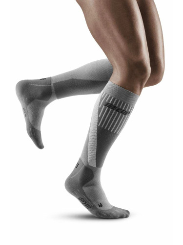 Men's winter compression knee-high socks CEP Grey IV, long