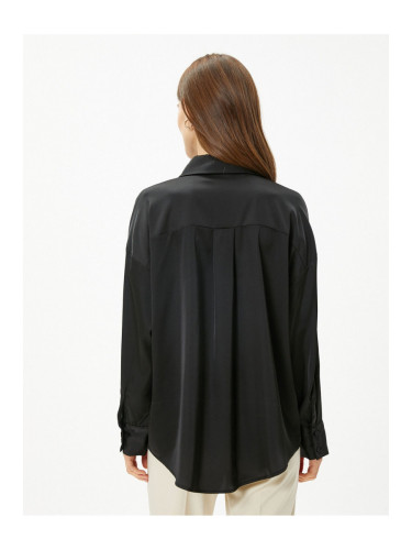 Koton Satin Shirt with Long Sleeves and Buttons