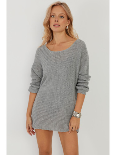 Cool & Sexy Women's Gray Knitwear Sweater