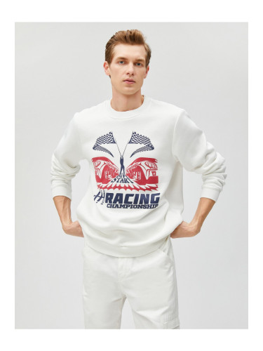Koton Printed Sweatshirt Racing Themed Crew Neck Long Sleeve