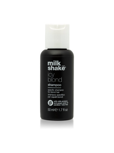 Milk Shake Icy Blond Shampoo шампоан, неутрализиращ жълтите нюанси за руса коса 50 мл.