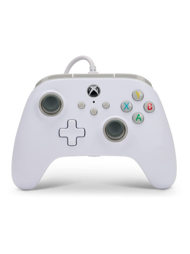 Геймпад PowerA White за Xbox One/Series X/S/PC, жичен, бял