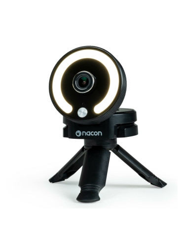 Уеб камера Nacon PC WebCam, микрофон, Full HD/30FPS, USB, стойка тип трипод, ринг светлина, черна