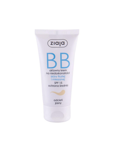 Ziaja BB Cream Oily and Mixed Skin SPF15 BB крем за жени 50 ml Нюанс Light увредена кутия