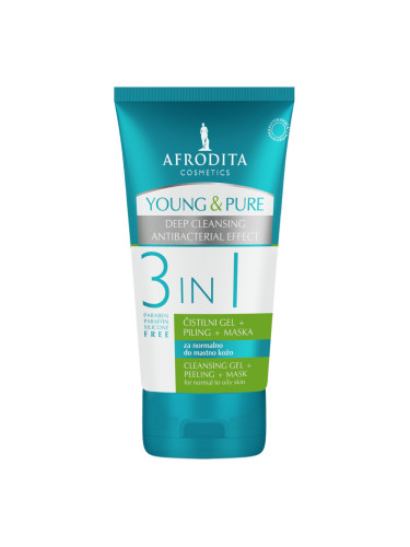 AFRODITA Young And Pure Cleansing Gel + Peel + Mask Маска за лице дамски 150ml