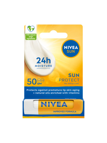 NIVEA SUN Балсам устни PROTECT SPF 50+ Слънцезащитен продукт дамски 4,8gr