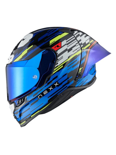 Nexx X.R3R Glitch Racer Blue Neon L Каска