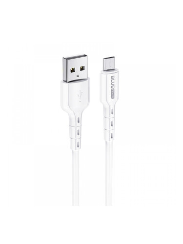 Кабел USB - Micro USB, BLUE Power BMDU01 Novel 1м, в кутия, 2.4A, Бял