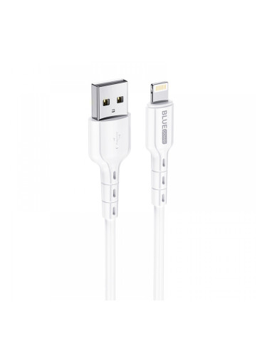 Кабел USB - Lightning, BLUE Power BLDU01 Novel 1м в кутия 2.4A, Бял