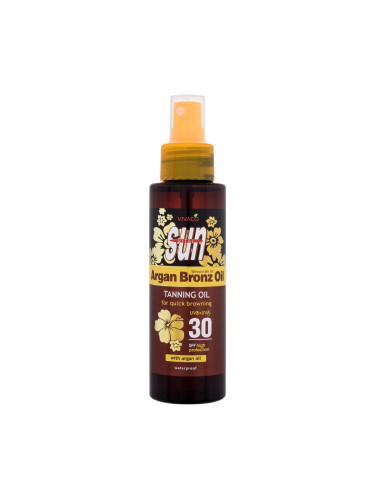Vivaco Sun Argan Bronz Oil Tanning Oil SPF30 Слънцезащитна козметика за тяло 100 ml