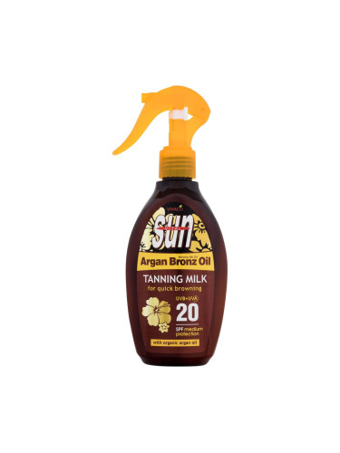 Vivaco Sun Argan Bronz Oil Tanning Milk SPF20 Слънцезащитна козметика за тяло 200 ml