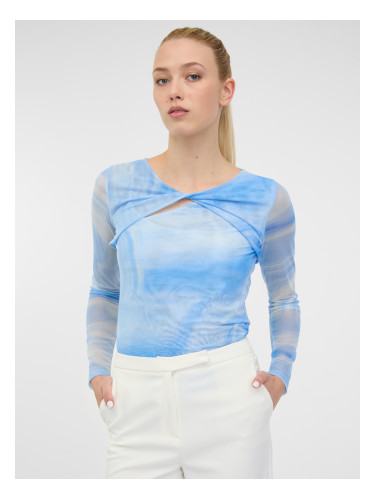 Orsay Blue Women's Patterned Long Sleeve T-Shirt - Women's