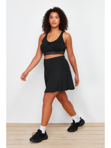 Trendyol Curve Black 2 Layer Knitted Sports Shorts Skirt